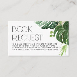 Monstera Greenery Summer Baby Shower Book Request エンクロージャーカード