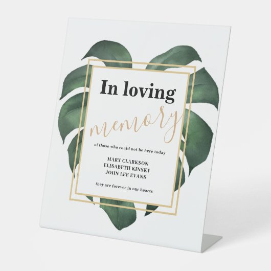 Monstera In loving memory wedding 台座サイン (正面)