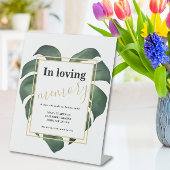 Monstera In loving memory wedding 台座サイン