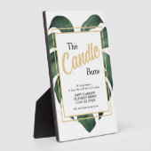 Monstera In loving memory wedding sign Tabletop  フォトプラーク (側面)