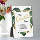 Monstera In loving memory wedding sign Tabletop フォトプラーク