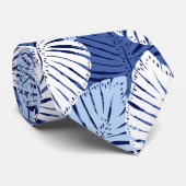 Monstera Jungle Hawaiian Tropical Leaves - Blue ネクタイ (ロール)