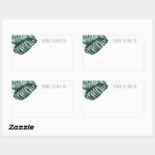 Monstera Leaf郵送ラベル 長方形シール (シート)