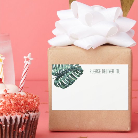 Monstera Leaf郵送ラベル 長方形シール (パーティー)