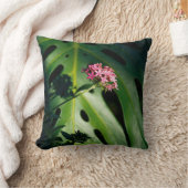 Monstera Leaf Botanical Plant Lover Lives Here クッション (ブランケット)