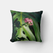 Monstera Leaf Botanical Plant Lover Lives Here クッション (正面)