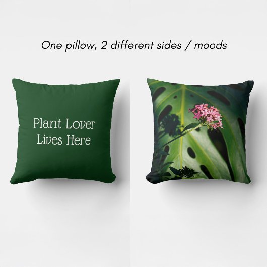 Monstera Leaf Botanical Plant Lover Lives Here クッション