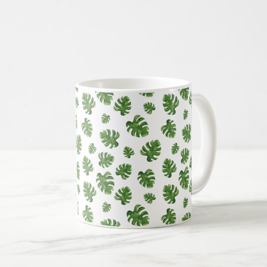 Monstera Leaf Coffee Mug コーヒーマグカップ (正面右)