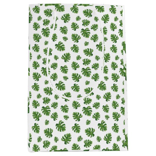 Monstera Leaf Gift Bag ミディアムペーパーバッグ (正面)