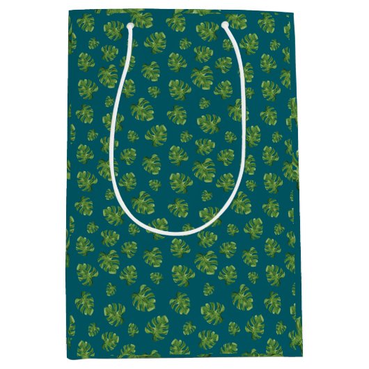 Monstera Leaf Gift Bag ミディアムペーパーバッグ (正面)