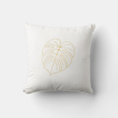 Monstera Leaf Gold Design.  クッション (正面)