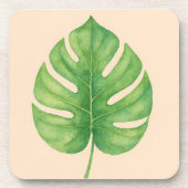Monstera Leaf Gold Design.  コースター (正面)