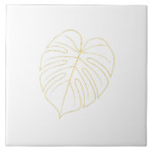 Monstera Leaf Gold Design. タイル (正面)