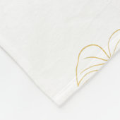 Monstera Leaf Gold Design.  フリースブランケット (角)