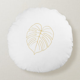 Monstera Leaf Gold Design.  ラウンドクッション