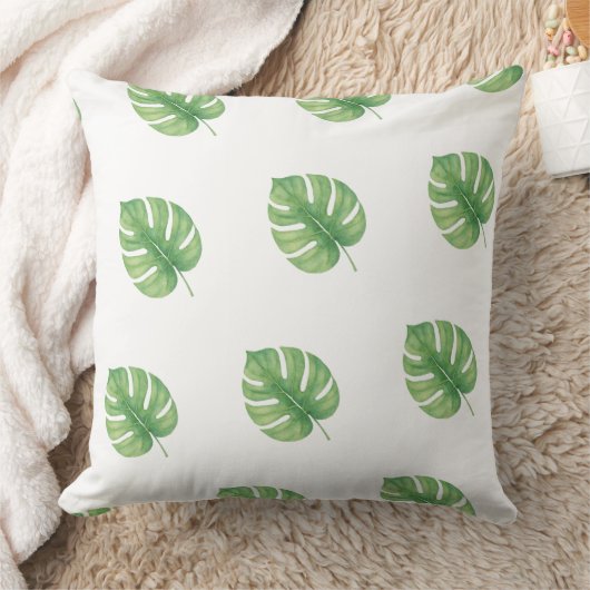Monstera Leaf Green Design. クッション (ブランケット)