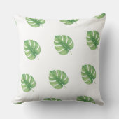 Monstera Leaf Green Design.  クッション (正面)