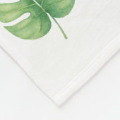 Monstera Leaf Green Design.  フリースブランケット (角)