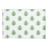 Monstera Leaf Green Design.  枕カバー (正面)
