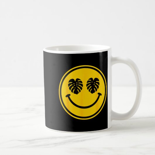 Monstera leaf smile tropical beach summer ocean コーヒーマグカップ (右)