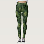 Monstera Leaf Tropical Pattern レギンス (正面)