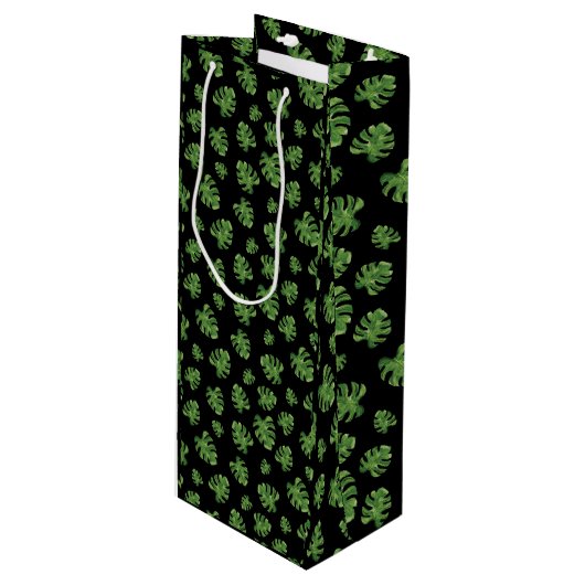 Monstera Leaf Wine Gift Bag ワインギフトバッグ (正面アングル)