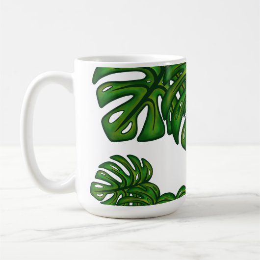 Monstera Leaves コーヒーマグカップ (左)
