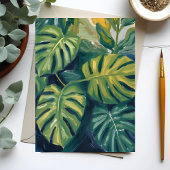 Monstera Leaves Botanical Plant Painting Card