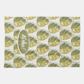 Monstera Leaves - Green キッチンタオル (横)