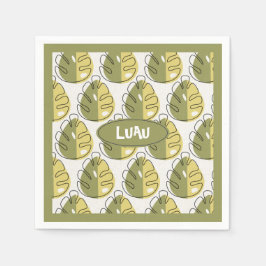 Monstera Leaves – Green スタンダードカクテルナプキン