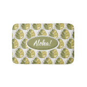 Monstera Leaves - Green バスマット (正面)