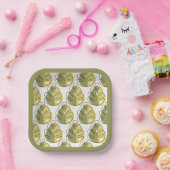 Monstera Leaves – Green ペーパープレート (パーティー)