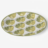 Monstera Leaves – Green ペーパープレート (アングル)