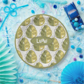 Monstera Leaves – Green ペーパープレート (パーティー)