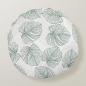 Monstera leaves seamless pattern. Tropical pattern ラウンドクッション (裏面)