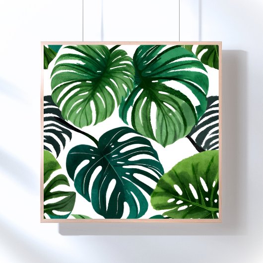 Monstera Leaves | Simple Modern Watercolor ポスター