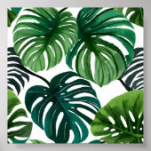 Monstera Leaves | Simple Modern Watercolor ポスター (正面)