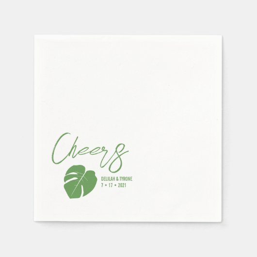 Monstera Mini ・シックなカクテルナプキン・トロピカル スタンダードカクテルナプキン (正面)