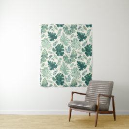 Monstera Mood – 熱帯リーフパターン生地テープ タペストリー
