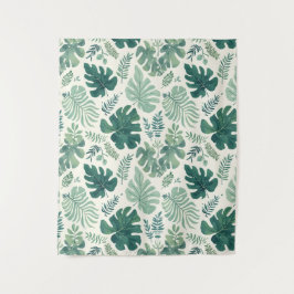 Monstera Mood – 熱帯リーフパターン生地テープ タペストリー