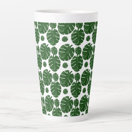 Monstera pattern  カフェラテマグ (正面)