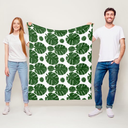 Monstera pattern  フリースブランケット (インサイチュ)