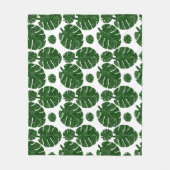Monstera pattern  フリースブランケット (正面)