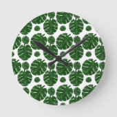 Monstera pattern  ラウンド壁時計 (正面)