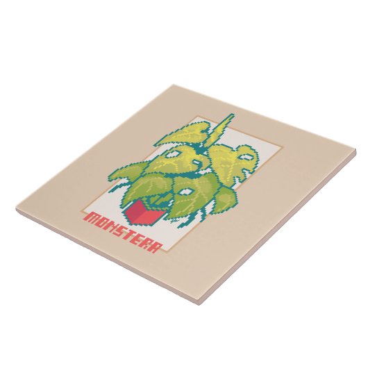 Monstera Pixelart  タイル (側面)