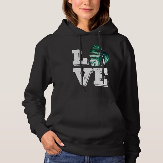 Monstera Plant Love Women's Botanical House Plant パーカ (正面)