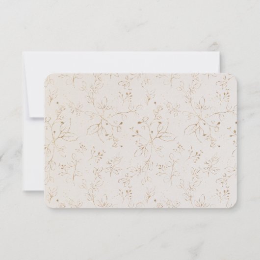 Monstera RSVPの結婚Insert Green & Invitati 招待状 (裏面)