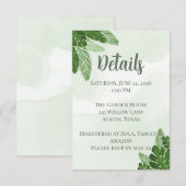 Monstera Shower Insert Card Tropical Greenery Pale サンキューカード (正面/裏面)