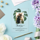 Monstera Tropical Leaf'結婚s Thank You アクリル招待状 (インサイチュ (ウェディング))