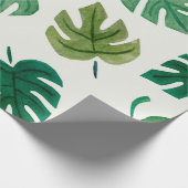 Monstera Water Colorテクスチャ手描きシームレスgr ラッピングペーパー (角)